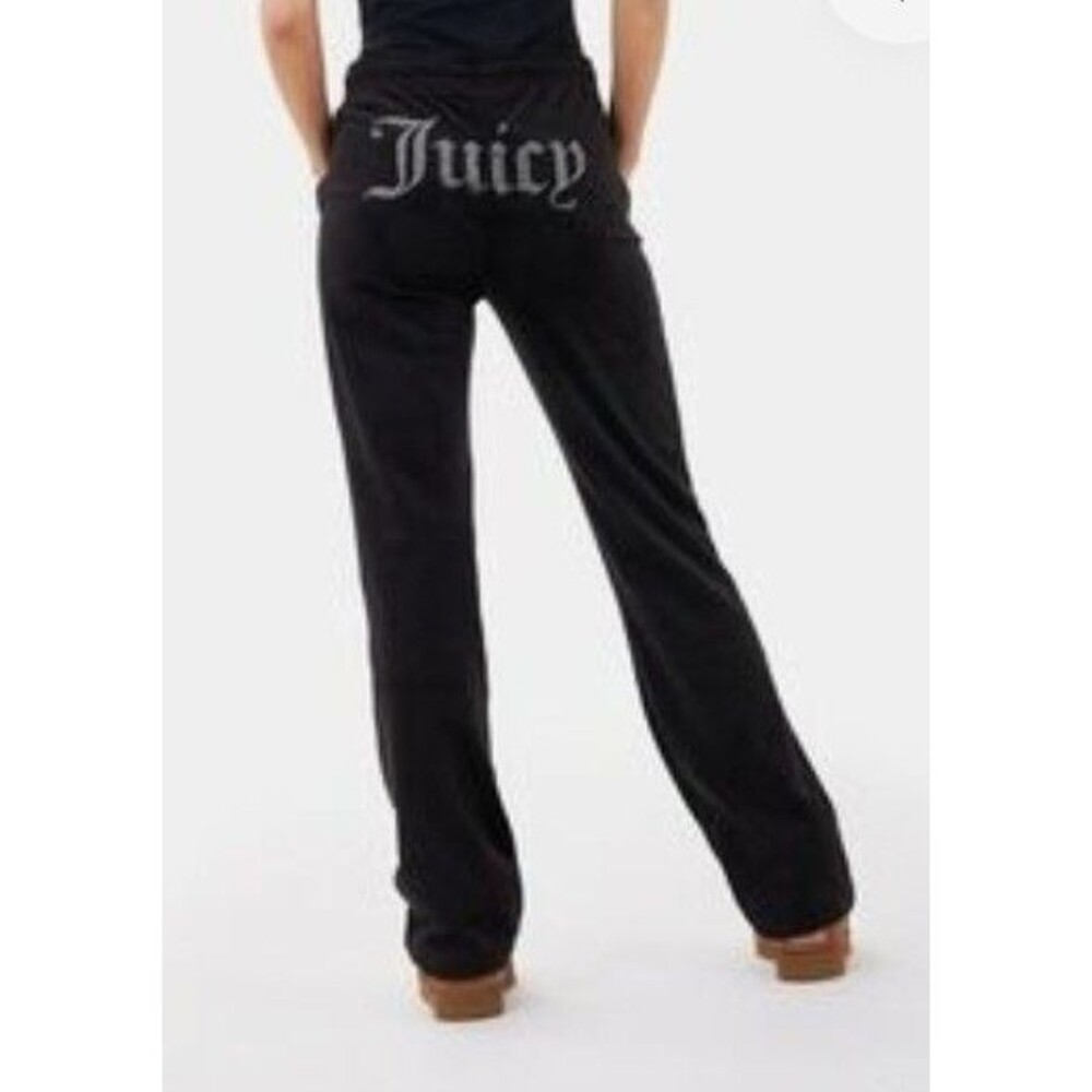 Vintage Juicy Couture Stud Velour Wide Leg Lounge Sweat Pants SMALL Y2K McBling
